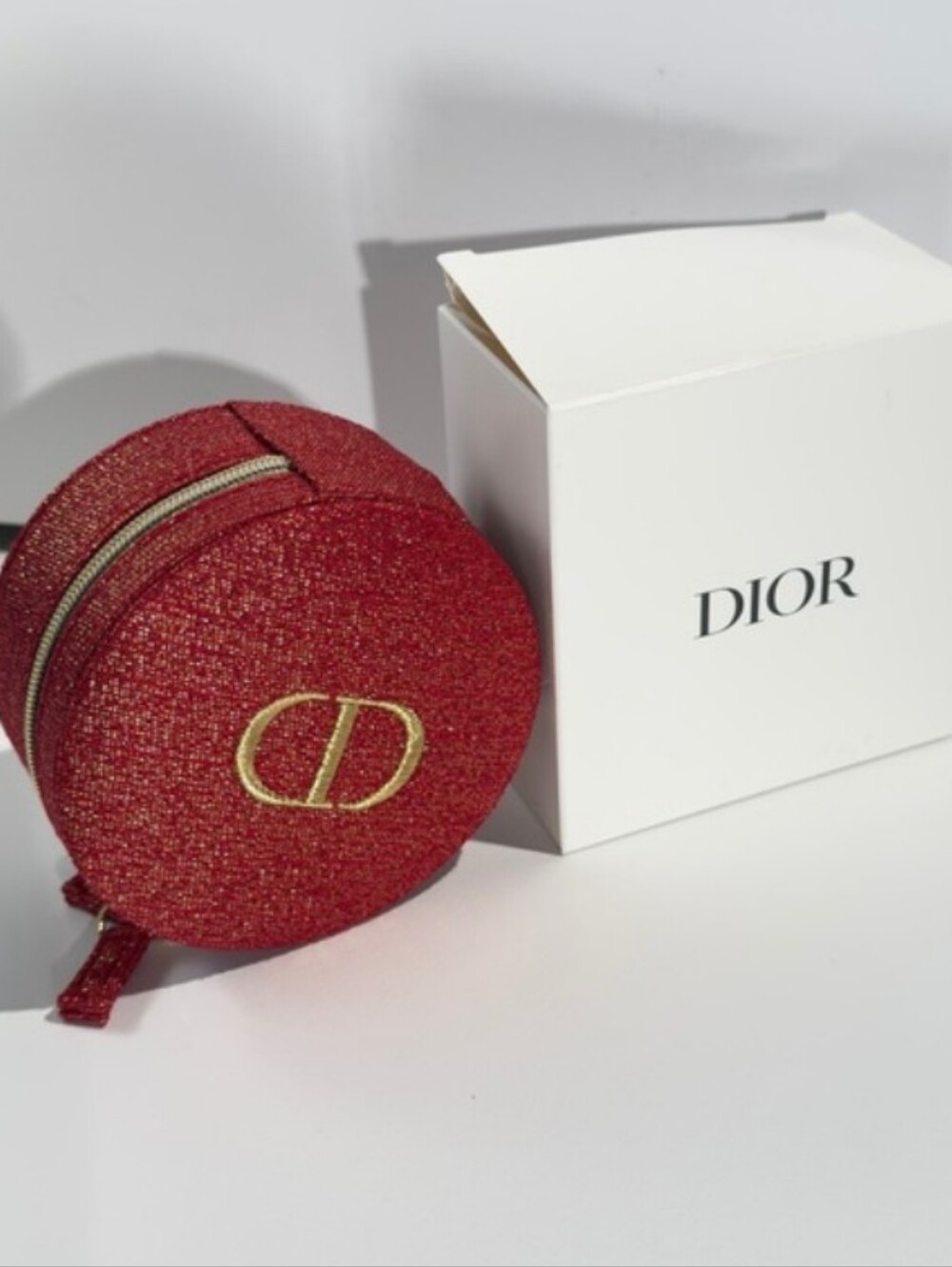 " CD " Logo Dior Beaute Round Zip Pouch-Case ♥️